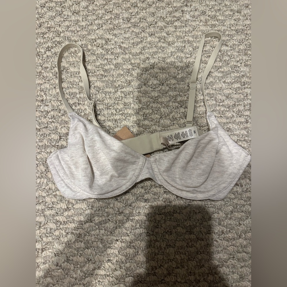 SKIMS Cream Cotton Jersey Seamless Bra